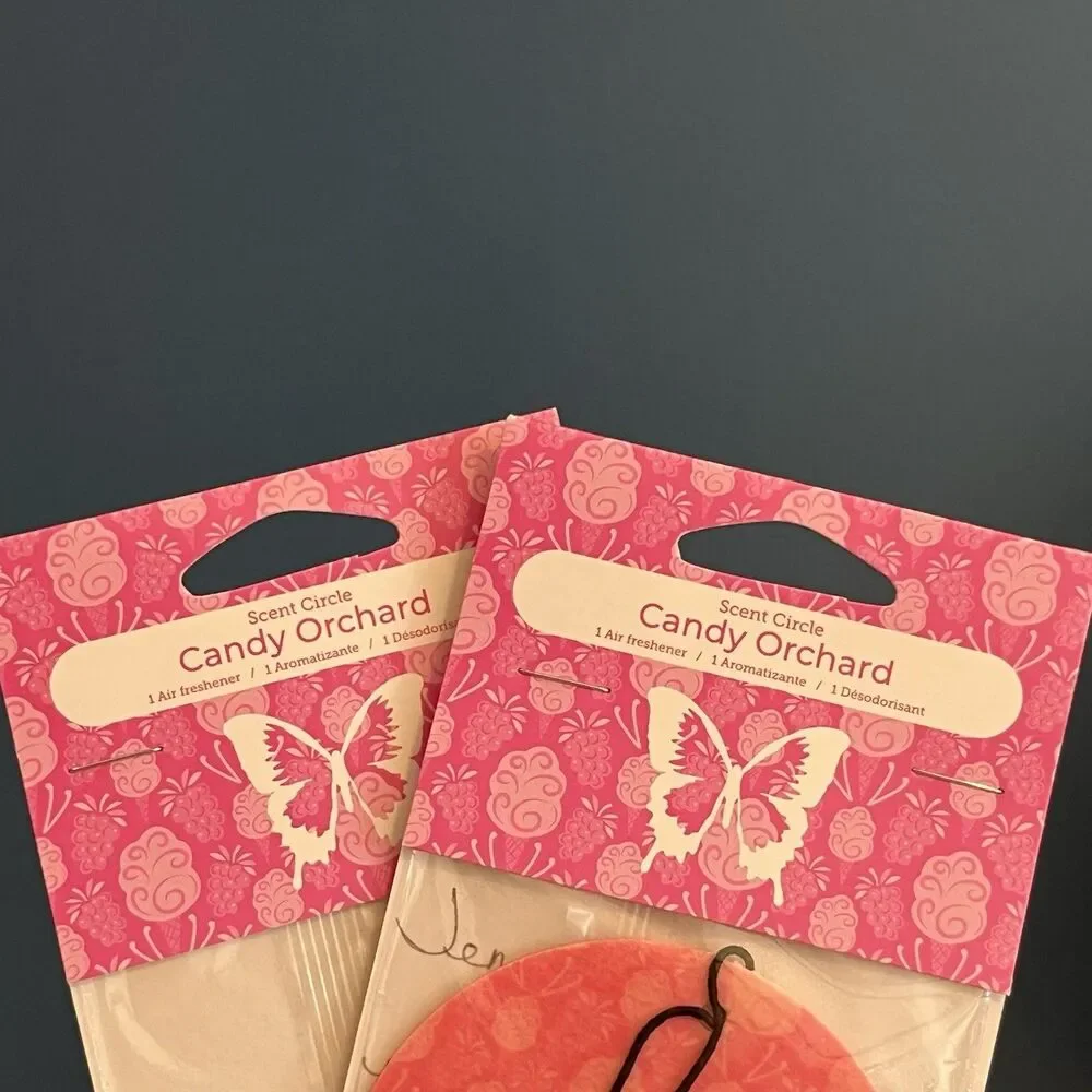 Scentsy Scent Circles Car Deodorizer 6 Pk Candy Orchard/Cake Me To Paradise/Luna